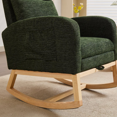 Chaise berçante avec pieds en bois massif
