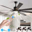 Ventilateur de plafond à DEL 72 po en noyer avec 8 pales en bois, télécommande, température de couleur réglable pour le salon, la chambre à coucher ou la salle à manger (silencieux / 6 vitesses / réversible / moteur à courant continu)