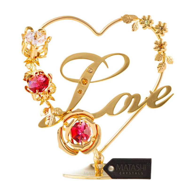 Text & Numbers Figurines & Sculptures, Gold/Red/Pink