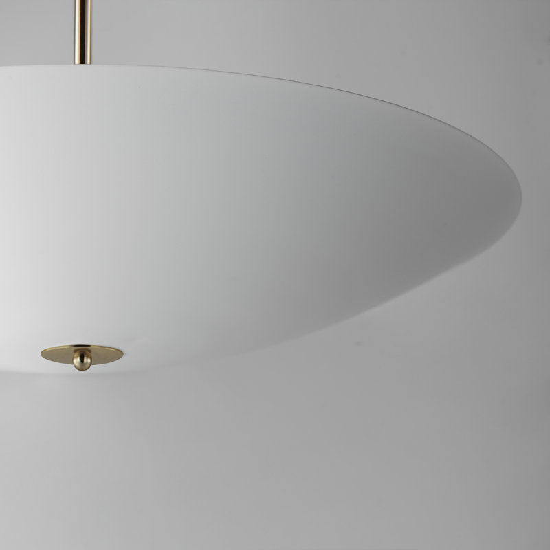 Vesta 1 - Light LED Pendant, French Gold, Matte White, 4.75" H x 23.5" W x 23.5" D