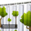 Forest Trees Cartoon Spring Summer Green Shower Curtain with 12 Hooks-739161619