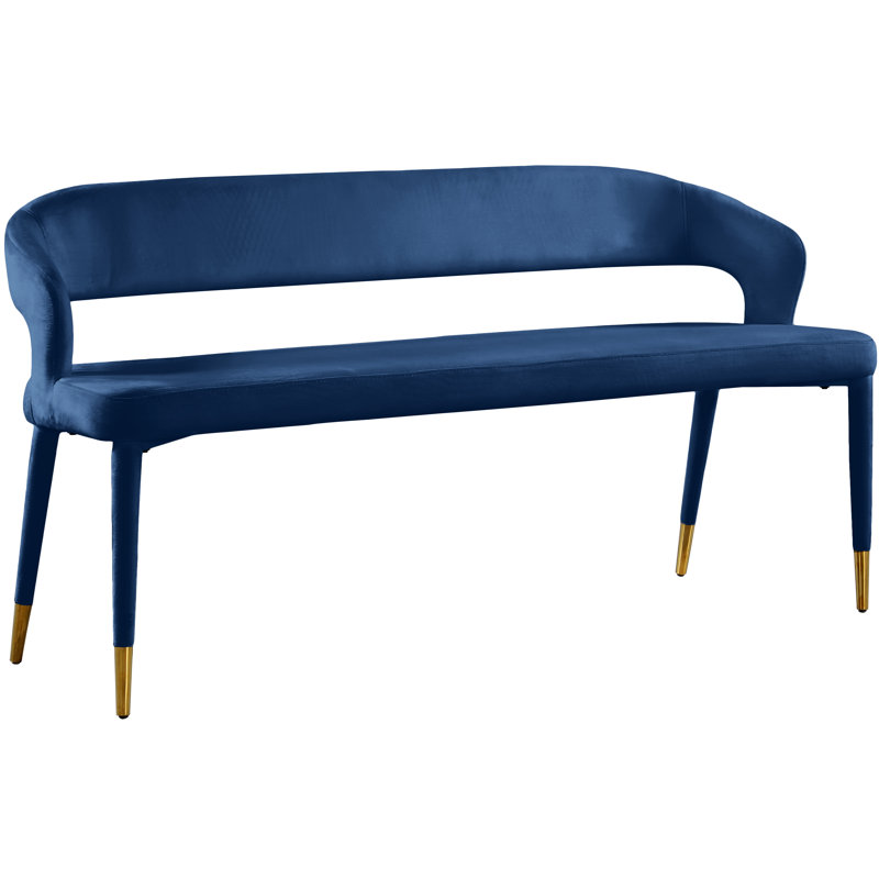 Destiny Velvet Bench, Navy Velvet