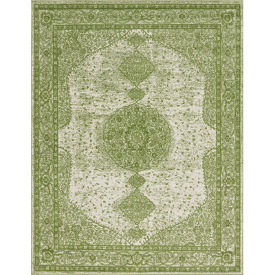 Tapis vert de style oriental