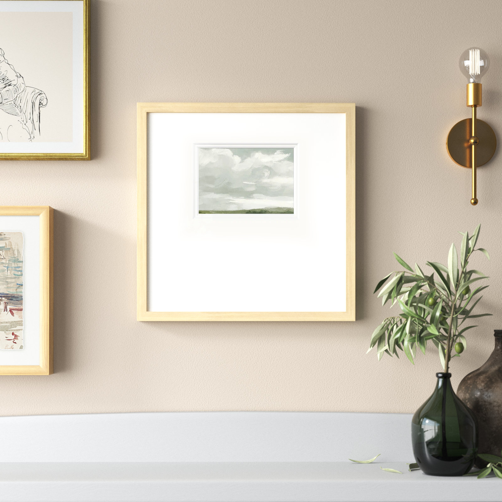 Gray Stone Sky III, 17" H x 17" W x 1.25" D, Natural