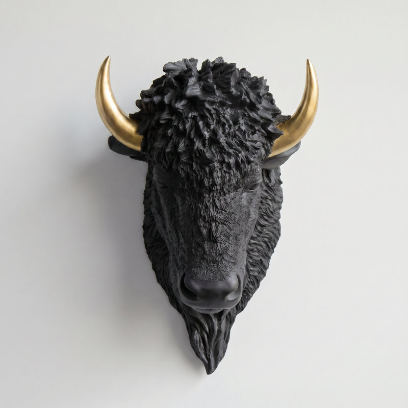 Handmade Rustic Animals Wall Decor on Resin, Black/Gold