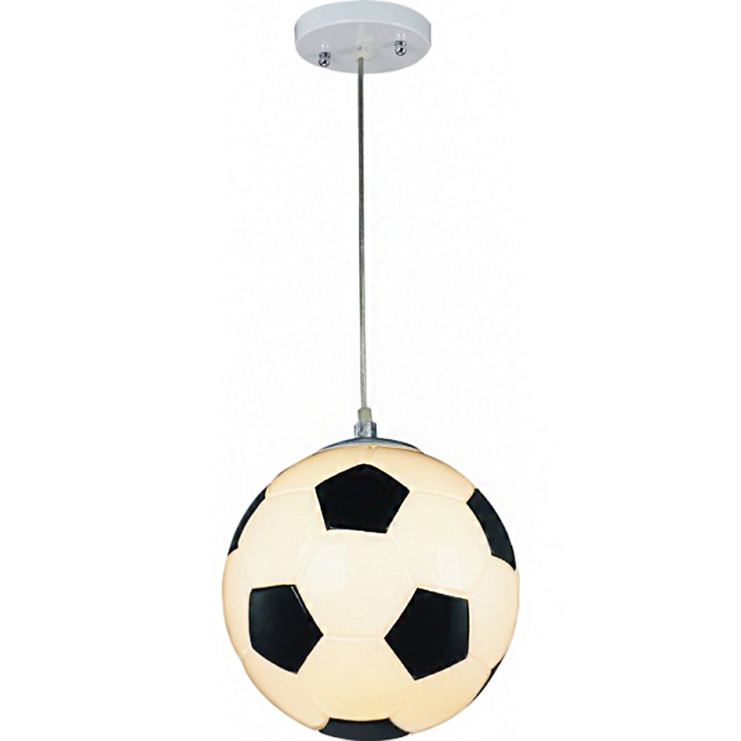 Kinde Childrens Soccer Ball 1-Light Single Globe Pendant Zoomie Kids