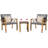 Patio Bistro Set 3 Pieces With Wood Grain Aluminum Wicker Padded Porch Chairs,Coffee Table,Outdoor Conversation Set With Beige Waterproof Pillows