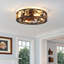 Tillmon 19.68" Ceiling Fan with Light Kit and Remote Control, 4 E26 Bulbs with 6 Adjustable Fan Speeds-1070985485