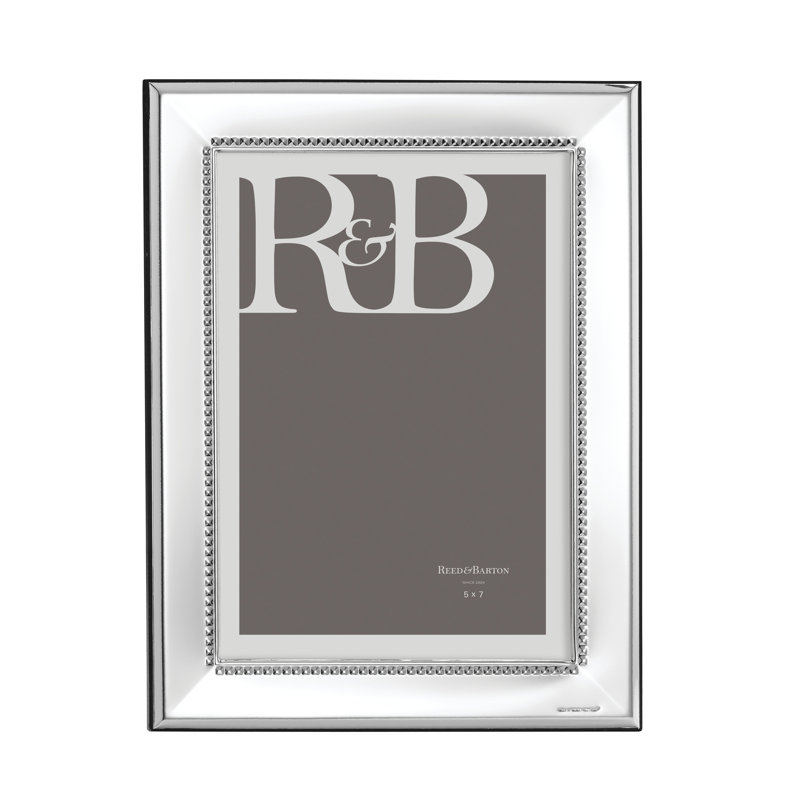 5x7 Silver Mirrored Stainless Steel Tabletop Picture Frame
