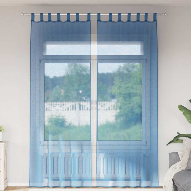 Blackout Curtains With Hanging Loops 2 Pcs Velvet, 140cm Width x 260cm Drop, Royal Bue