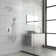 6" Complete Shower Combo Set, 5 Functions Solid Brass Shower Set with Rough-in Valve