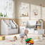 Bibliothèque pour enfants 3-en-un à 3 tiroirs, l 55,1 po x H 31,5 po, coussin moelleux, bibliothèque à 4 couches, coin lecture-746531756