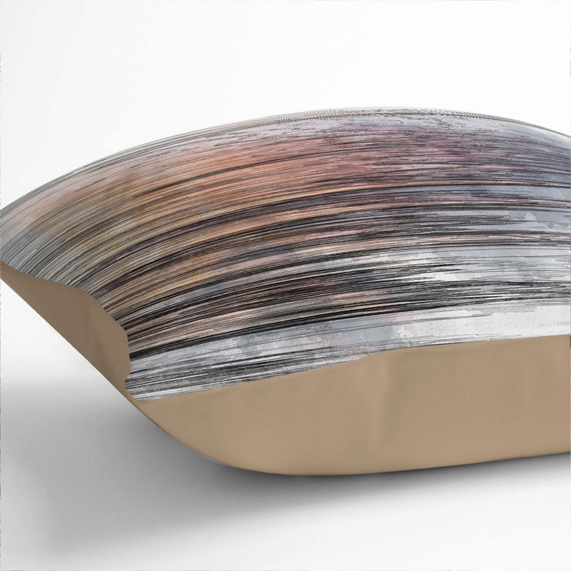 Abstract Square Throw Cushion, 40cm H x 40cm W x 15cm D, Stone