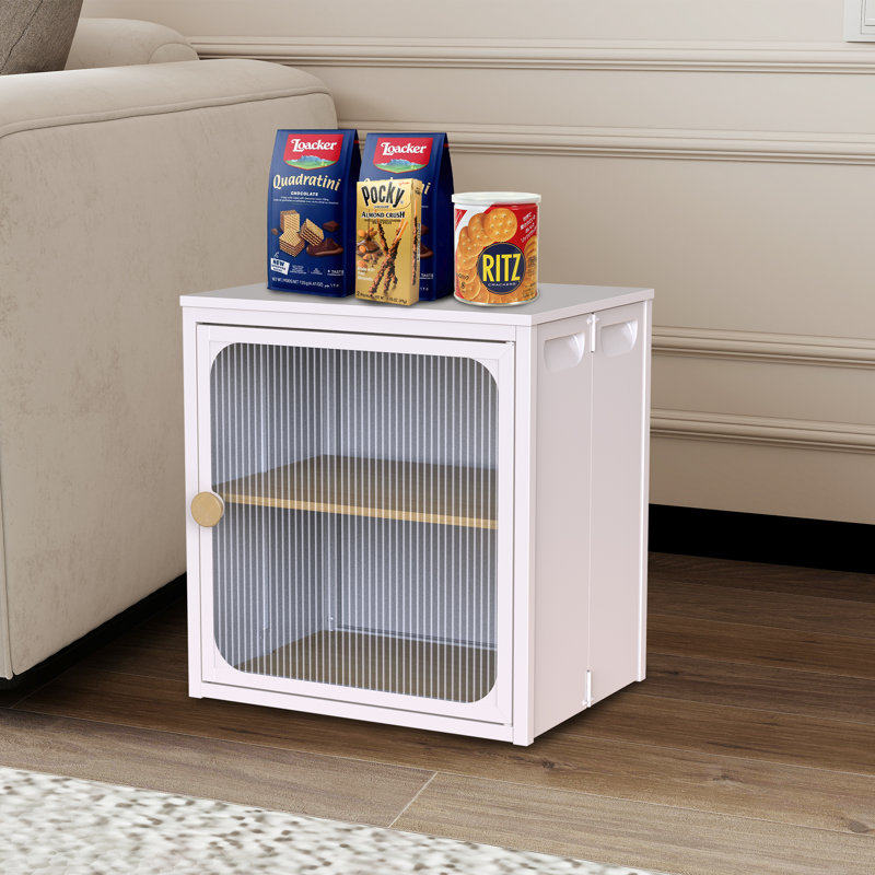 Armoire de rangement pliable empilable 15,94 "， Boîtes de rangement pliantes avec portes, Blanc