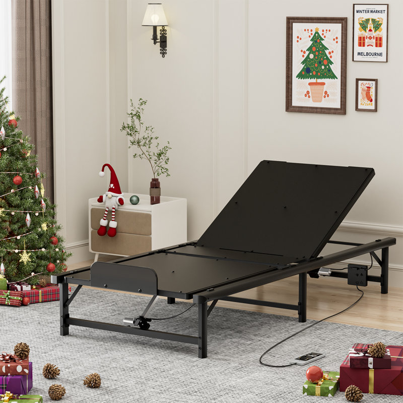 Adjustable Bed Frame Bed Base With Remote Control, Independent Head And Foot Incline, Twin