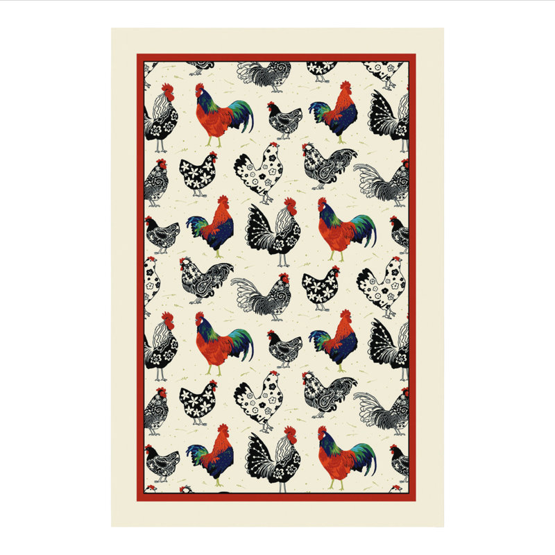 Rooster Tea Towel Kitchen Towel, Cotton