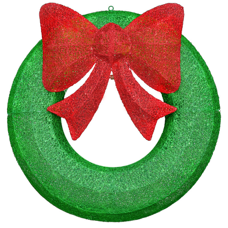 Fausse couronne lumineuse 35,4 po, Vert/rouge