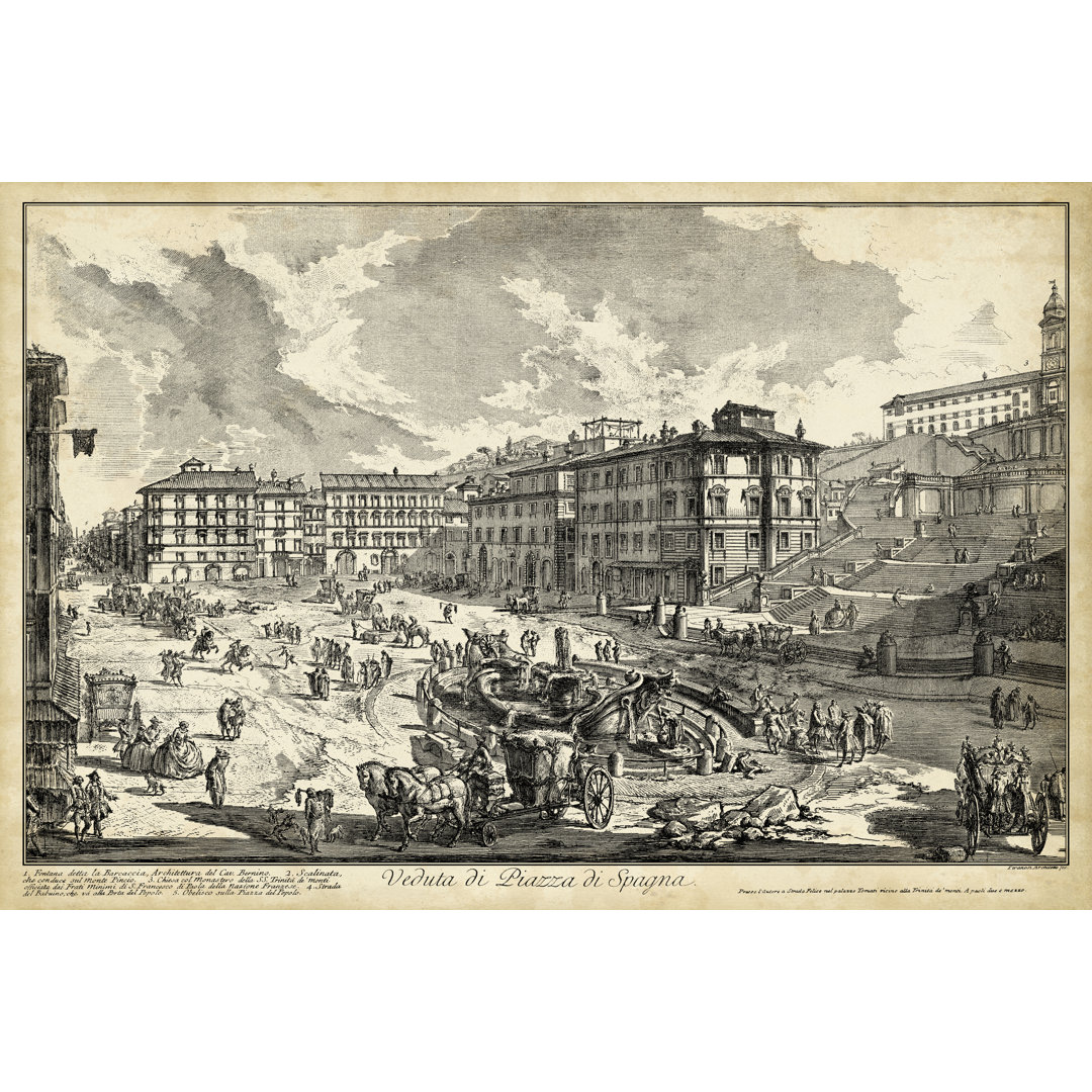 Leinwandbild Veduta Di Piazza Di Spagna von Piranesi