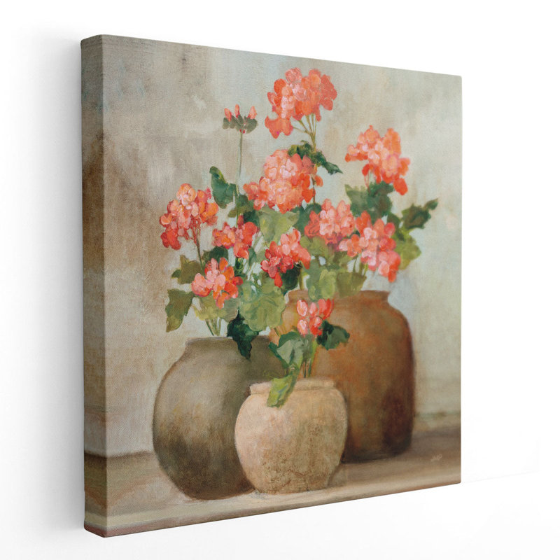 Cottage Geraniums II - reproduction d'art sur toile, 20" H x 20" W