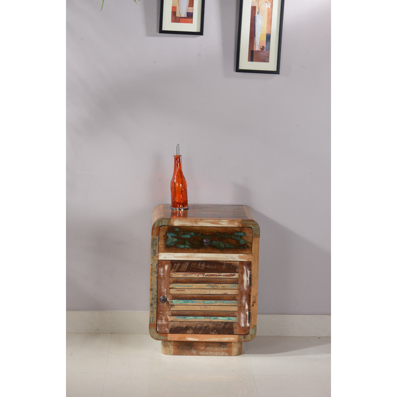 Abingt 45cm W Solid Wood Bedside Table