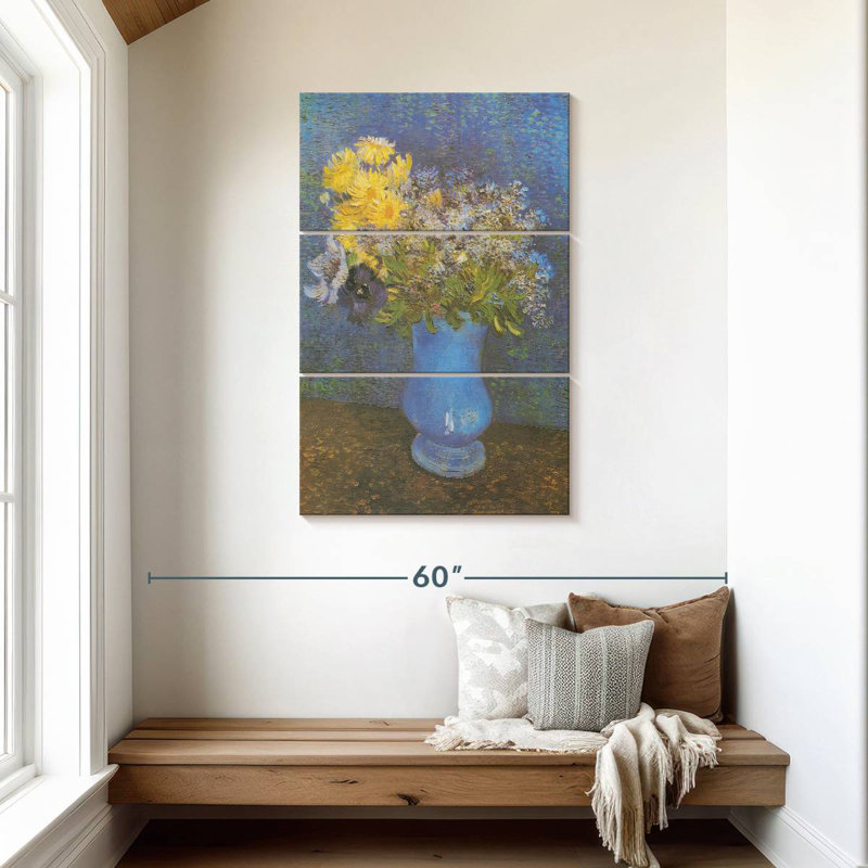 Vase Harnek de marguerites et anémones lilas