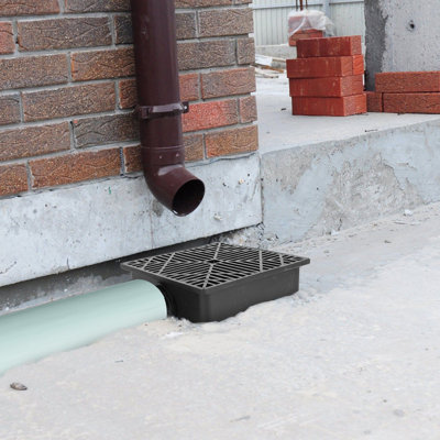 Ensemble d'extension de tuyau de descente de gouttière en PVC à profil bas, paquet de 2 tuyau d'évacuation flexible de 4,9 pi avec bac de rétention pour la protection des fondations, la pelouse et le paysage