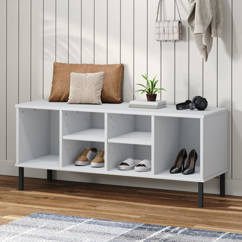 Range-chaussures avec rangement à 6 compartiments, Blanc