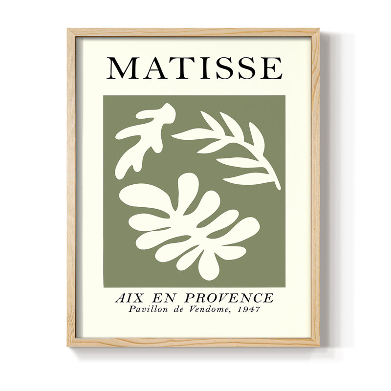 Matisse CCL XXIX, reproduction d'art encadrée - bois massif, H 11 po x l 9 po, Naturel