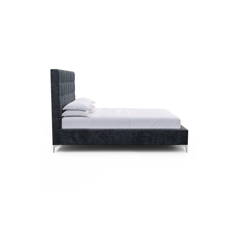 Bryant Upholstered Bed, Ebony, California King, Box Weave Linen Alabaster