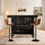 Sièges 4-8, table rectangulaire en acier noir profond polyvalente de 63 pouces pour manger et recevoir, style industriel moderne