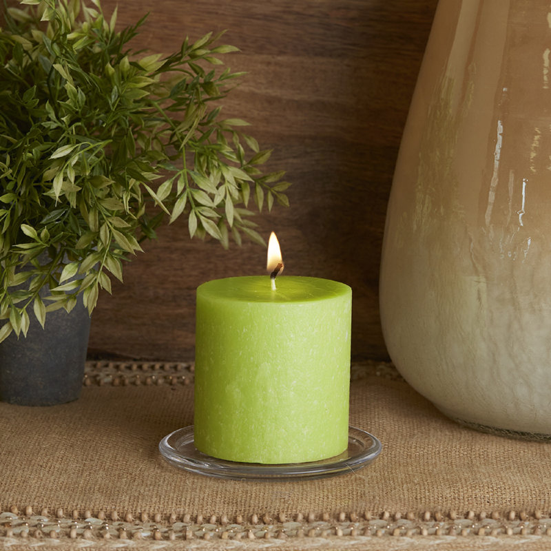 Timberline Unscented Pillar Candle, 3" H x 3" W x 3" D, Willow