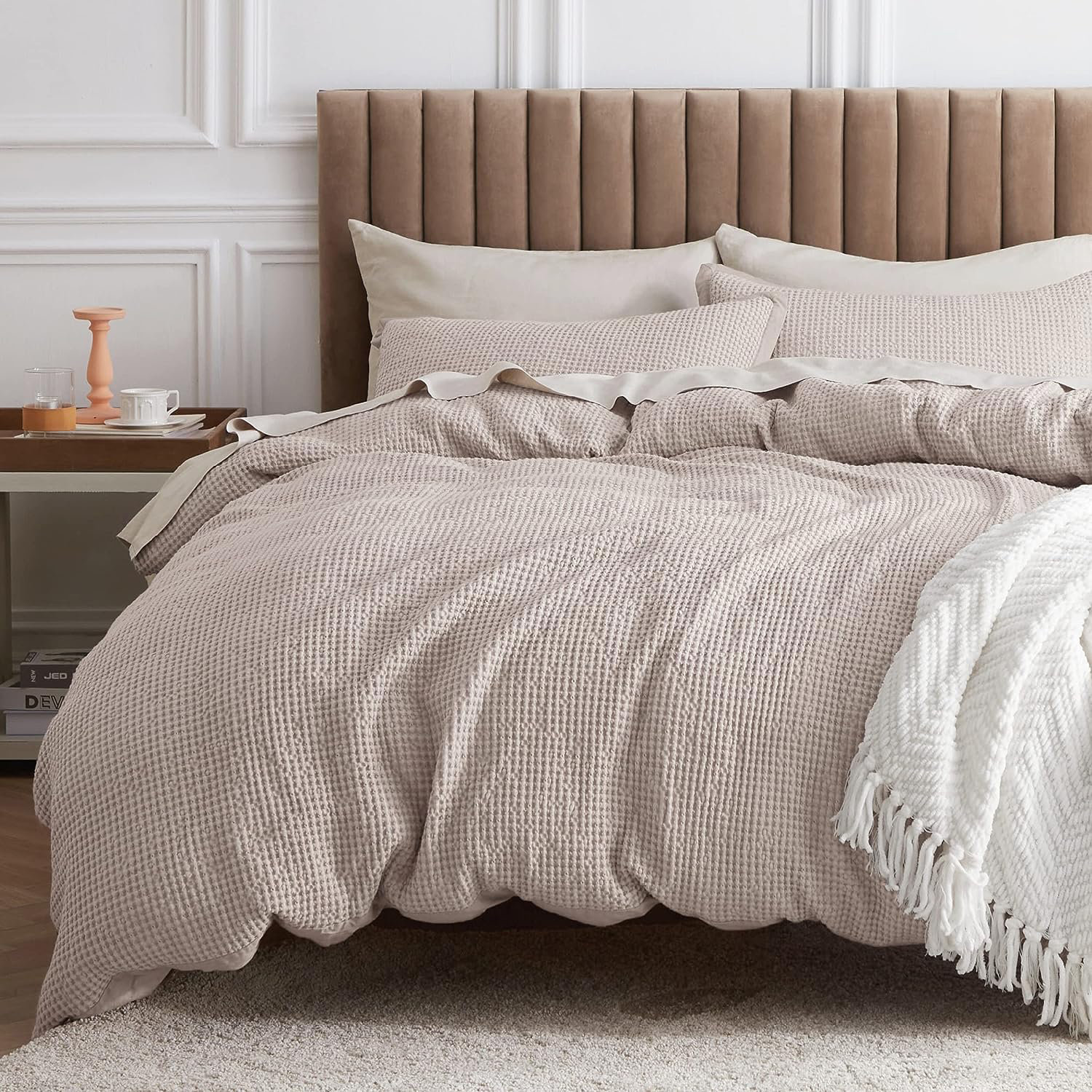 Essential Collection Cotton Duvet Cover Set, King Duvet Cover + 2 King Shams, Linen