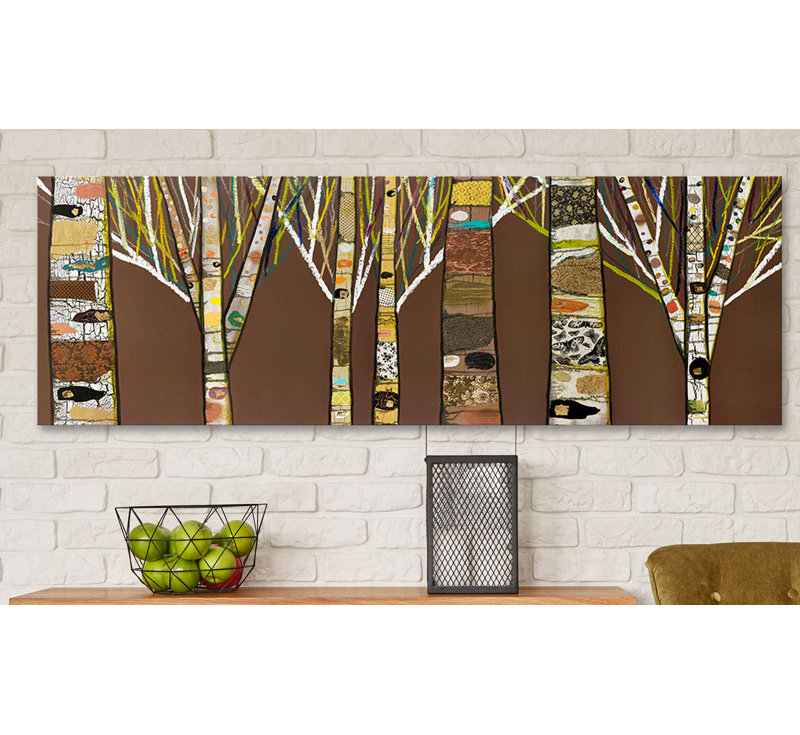 " Birch Tree Forest " Painting, 18" H x 54" W