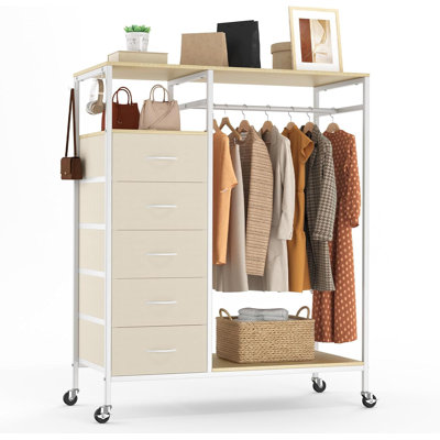 CD006 102cm Rolling Portable Wardrobe
