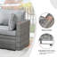 Canapé de patio modulaire en osier avec coussin et table basse-130203358