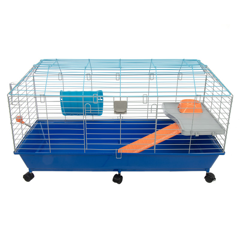 Ciresila Rabbit & Guinea Pig Cage with Hay Feeder, Bottle & Bowl, 20.5" H x 17.5" W x 41" D