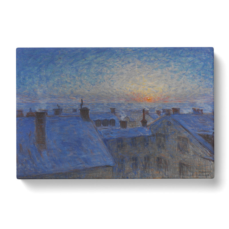 Sunrise Over The Rooftops by Eugene Jansson - Wrapped Canvas Painting, 35cm H x 50cm W x 3cm D