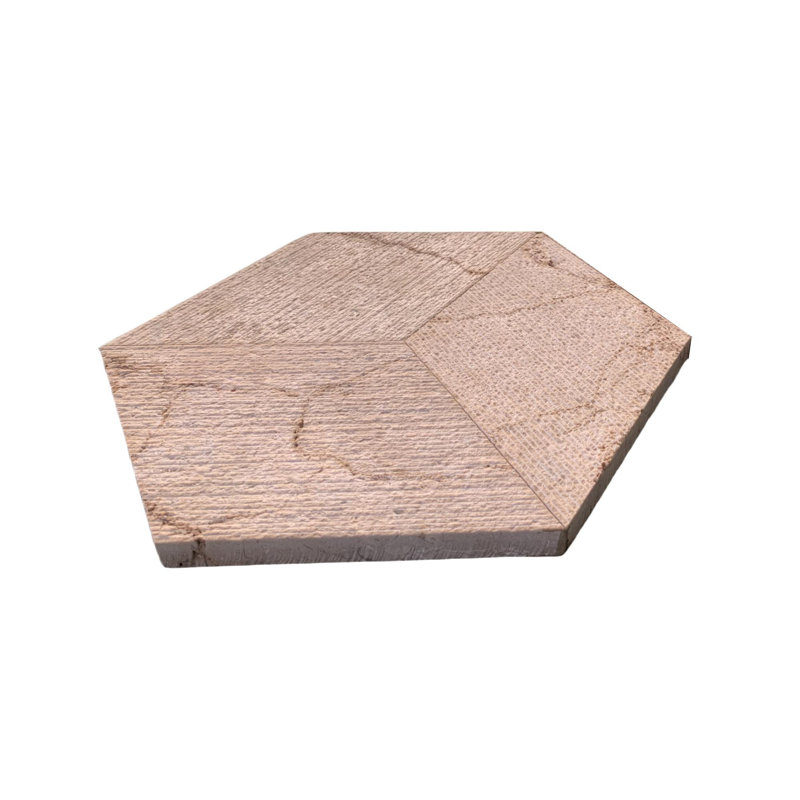 Hexagon Gold Yellow Beige Marble, Beige/Gold