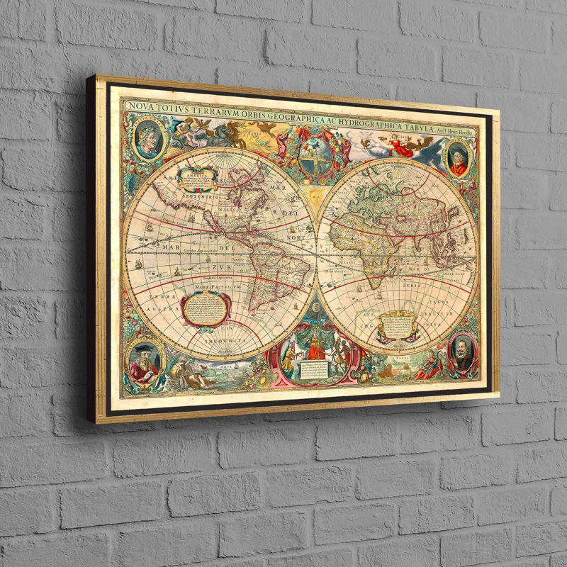Print on Canvas, 25 cm H x 35 cm W, Framed Print without Mat, Gold