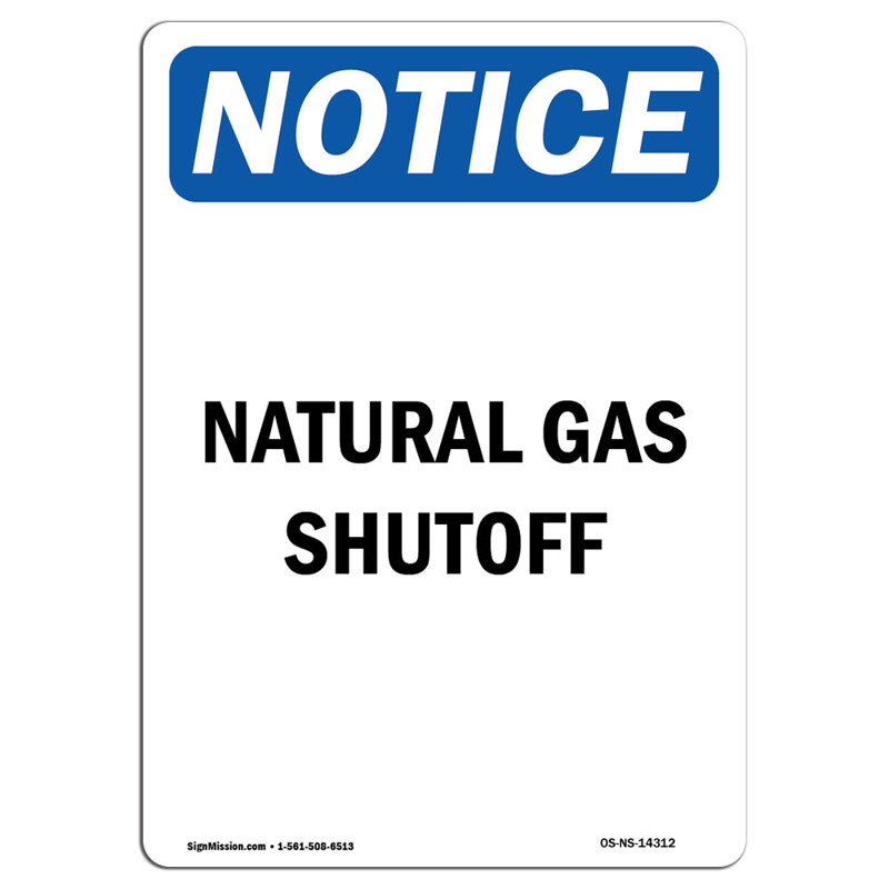 Panneau d'arrêt de gaz naturel