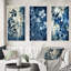 «Wildflowers In Meadow Blue Vintage Botanical», 3 pièces-245348808-245348814