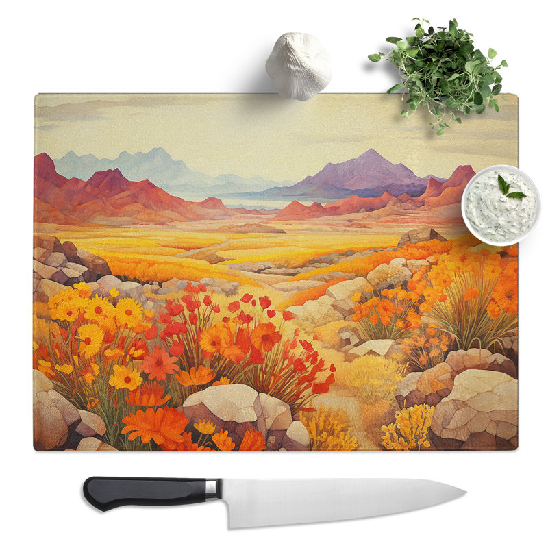 Desert Colour Field No.3  Glass Chopping Board