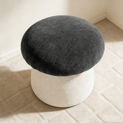 20" Upholstered Chenille Ottoman with Storage