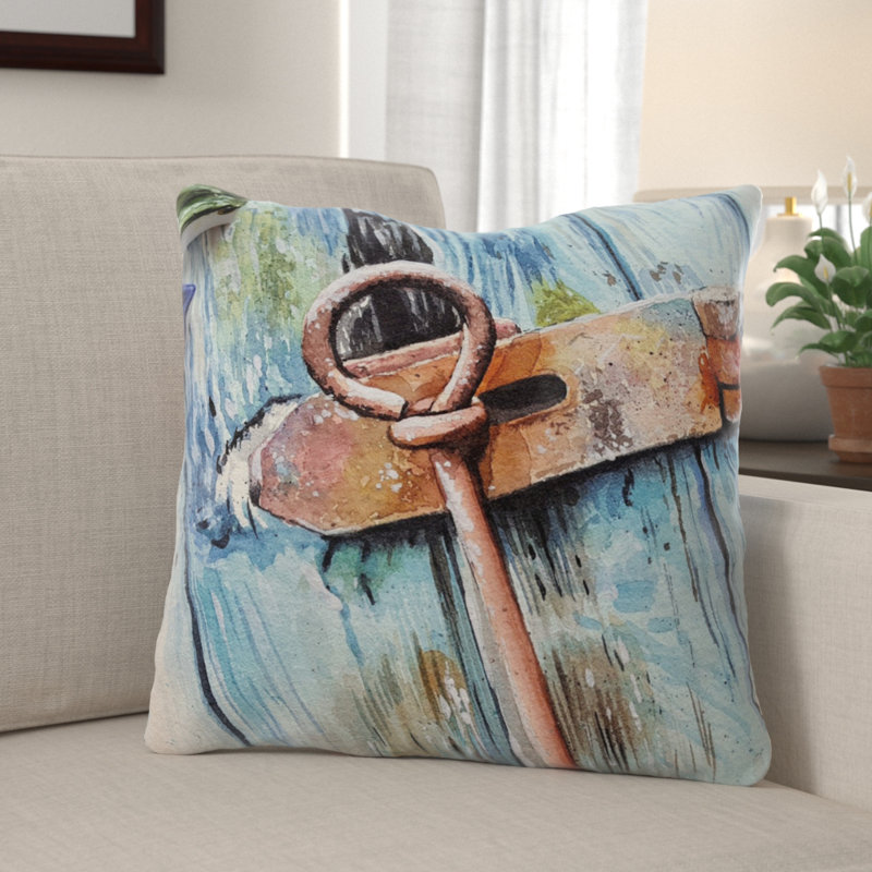 Outdoor Reversible Throw Pillow, Synthetic, Outdoor