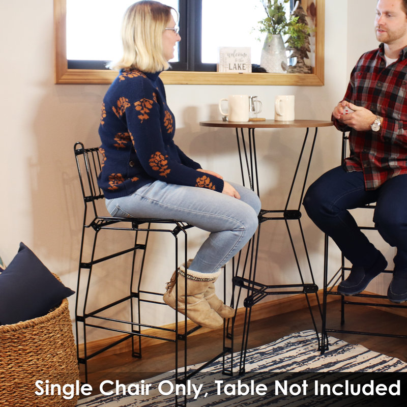 Modern Steel Wire Indoor/Outdoor Barstool, 1