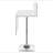 Alameda Chrome and White Adjustable Bar Stool