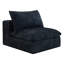 Velours côtelé bleu nuage: siège profond, double couche, coussin amovible rembourré de plumes. Pour salon, chambre à coucher, appartement de conférence. Compression modulaire et haute densité, aucun assemblage requis
