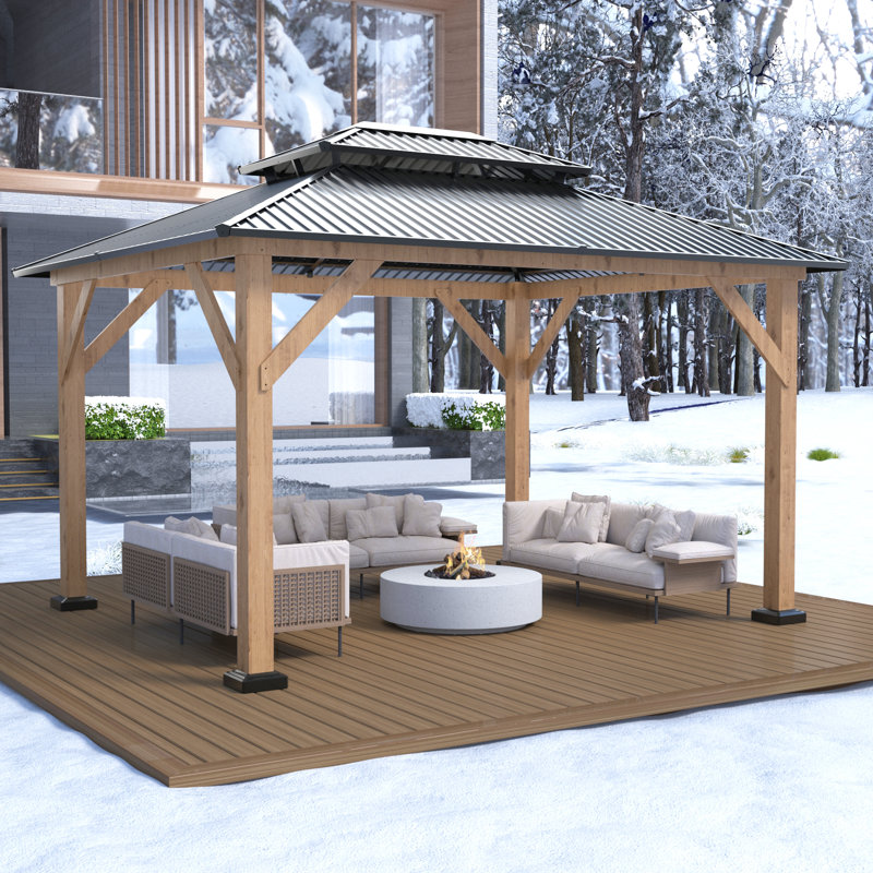 10 pi. L 12 pi. D Pavillon de jardin en bois massif