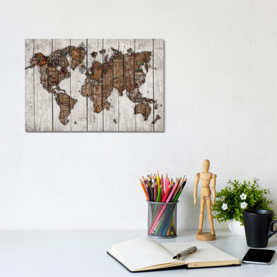 Wood Map - Gallery-Wrapped Canvas Giclée