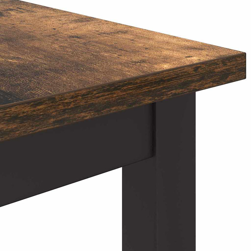 Metal Base Writing Desk, Smoked Oak